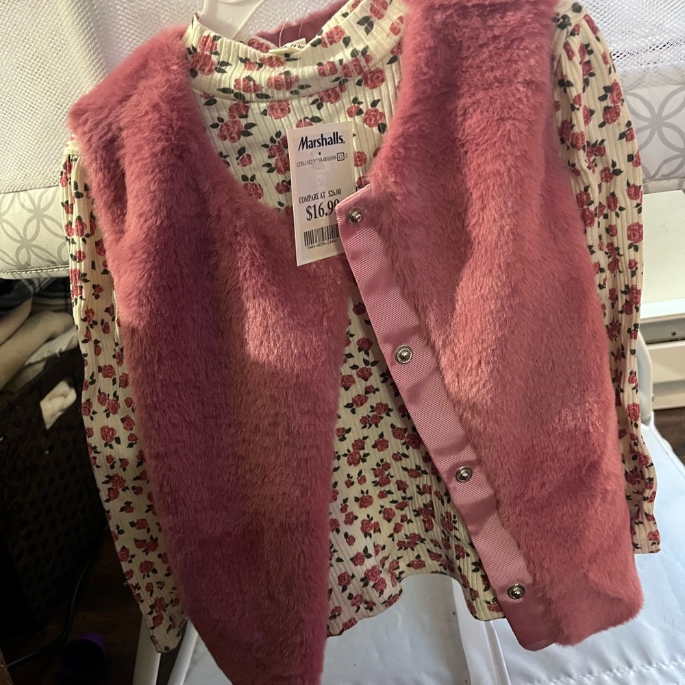 Kate Mack Pink Faux Fur Vest for Kids